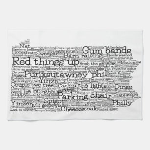 Pennsylvania USA Slang Ord Art Karta Kitchen Towel Kökshandduk