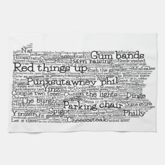 Pennsylvania USA Slang Ord Art Karta Kitchen Towel Kökshandduk