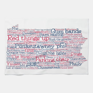 Pennsylvania USA Slang Ord Art Karta Kitchen Towel Kökshandduk