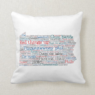 Pennsylvania USA Slang Ord Art Karta Kudde
