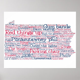 Pennsylvania USA Slang Ord Art Karta Poster