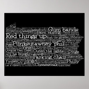Pennsylvania USA Slang Ord Art Karta Poster