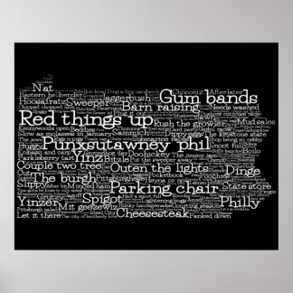 Pennsylvania USA Slang Ord Art Karta Poster