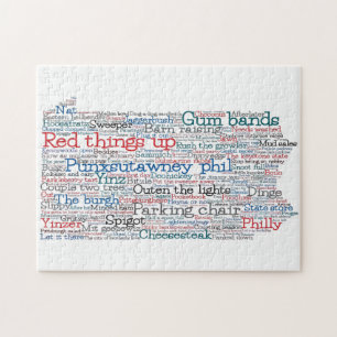 Pennsylvania USA Slang Ord Art Karta Pussel