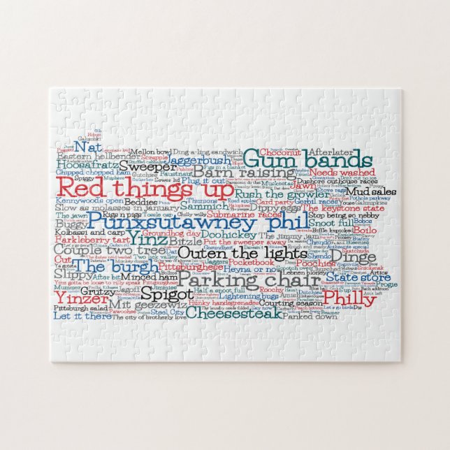 Pennsylvania USA Slang Ord Art Karta Pussel (Horisontell)