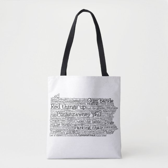 Pennsylvania USA Slang Ord Art Karta Tote Bag Tygkasse (Framsida)