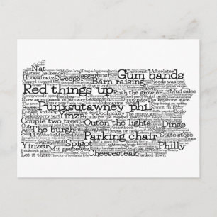 Pennsylvania USA Slang Ord Art Karta vykort