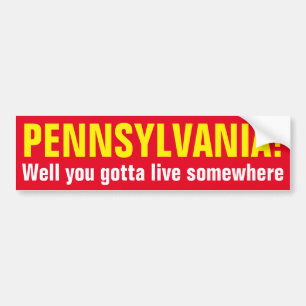 PENNSYLVANIA! - Väl fick du bo någonstans Bildekal