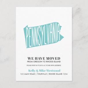 PENNSYLVANIA Vi har flyttat Nytt adress nytt hem Vykort