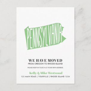 PENNSYLVANIA Vi har flyttat Nytt adress nytt hem Vykort