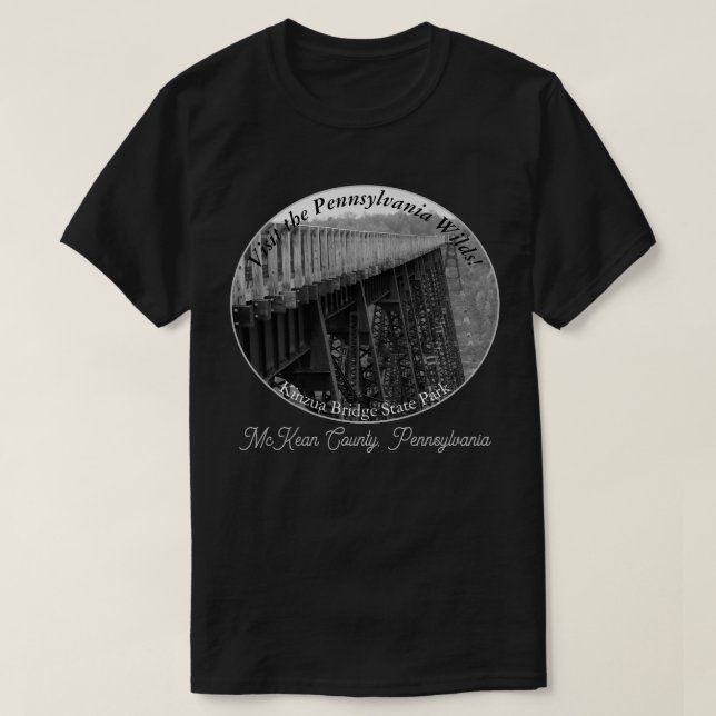 Pennsylvania Vilds Souvenir Kinzua Skypromenad DK T Shirt (Design framsida)