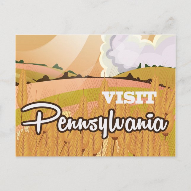 Pennsylvania vintage reseaffisch vykort (Framsida)