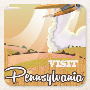Pennsylvania vintage resor poster underlägg papper kvadrat