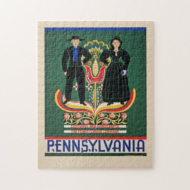 Pennsylvania, vintage travel poster, pussel (Vertikal)