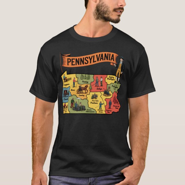 Pennsylvania - Vintage Turism T Shirt (Framsida)