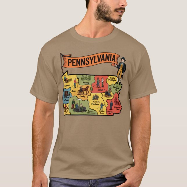 Pennsylvania - Vintage Turism T Shirt (Framsida)