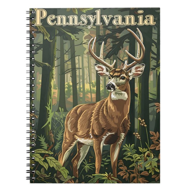 Pennsylvania Vitskalig hjort Anteckningsbok (Framsidan)