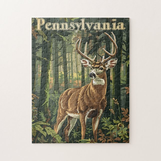 Pennsylvania Vitskalig hjort Pussel (Vertikal)