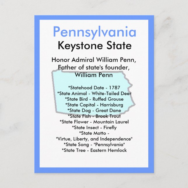 Pennsylvania Vykort (Framsida)