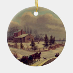 Pennsylvania Winter Scene by Birch: Julgransprydnad Keramik