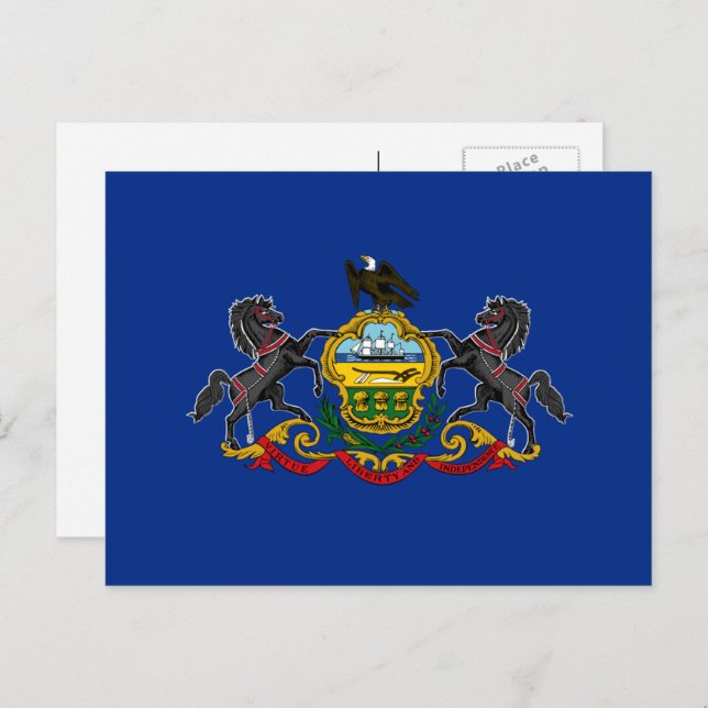 Pennsylvaniaflagga, Flagga för Pennsylvania Vykort (Fram/baksida)