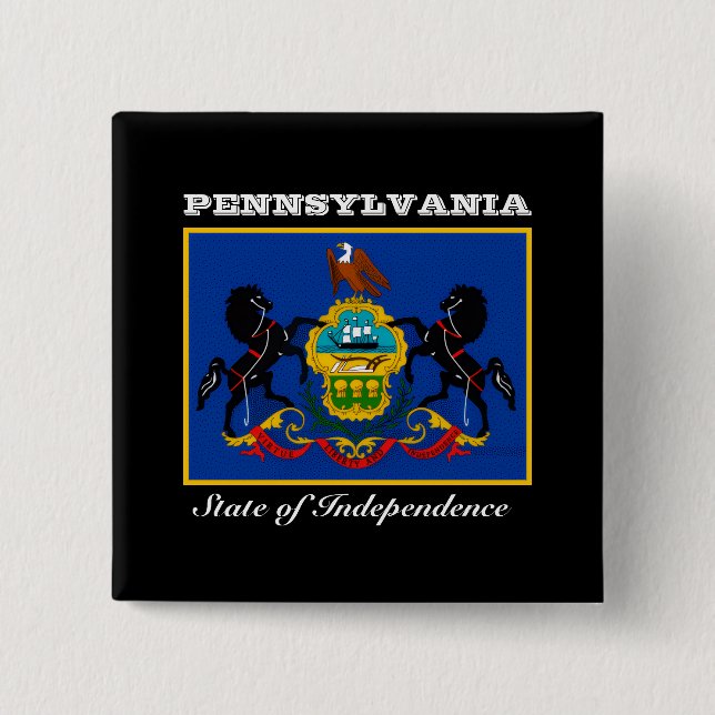 Pennsylvaniaflagga Knapp (Framsida)