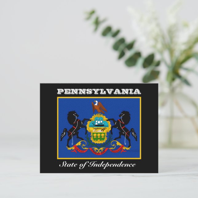 Pennsylvaniaflagga Vykort (Stående Fram)