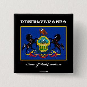 Pennsylvanias flagga och slogan knapp