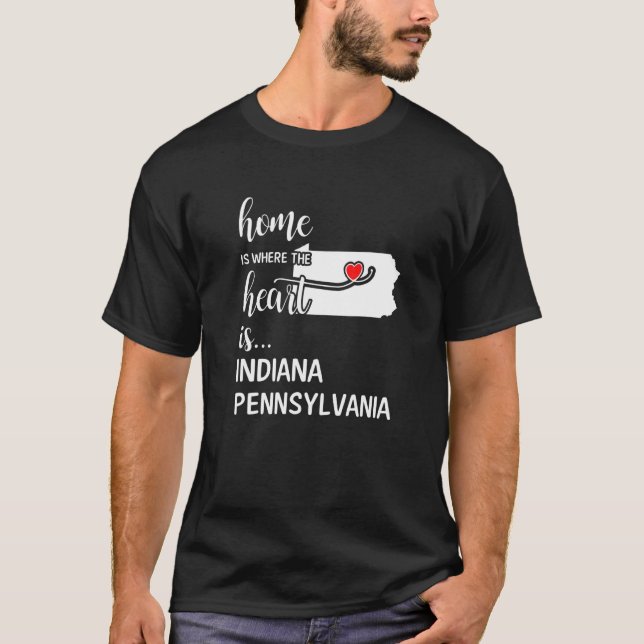 Pennsylvanias hem är där hjärtat är Indiana Co T Shirt (Framsida)