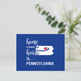 Pennsylvanias hem är där hjärtat finns vykort