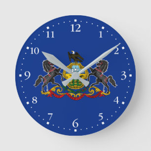 Pennsylvanias statsflagga rund klocka