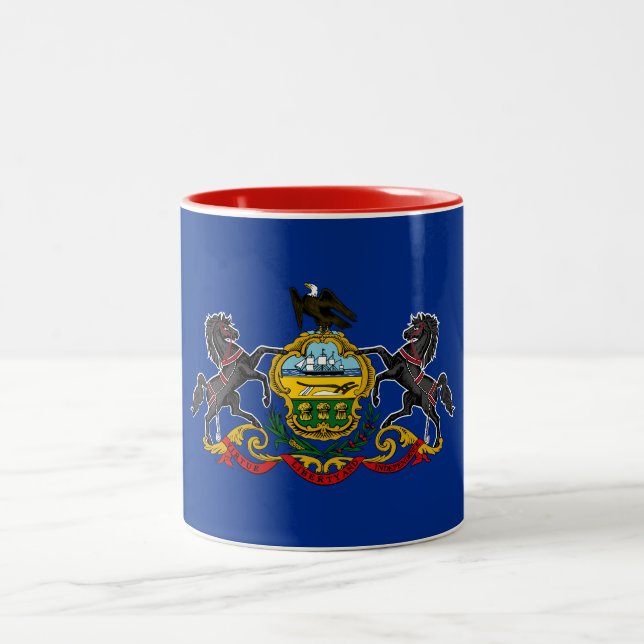 Pennsylvanias statsflagga Två-Tonad mugg (Center)