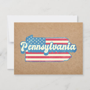 Pennsylvaniastaten Karta som illustreras med USA f Vykort