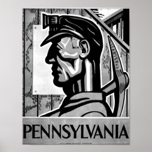 Pennsylvaniskt kol Poster WPA 1938 Poster