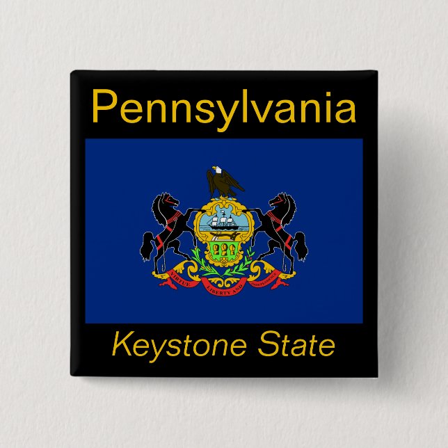Pennsylvansk Flagga Button Knapp (Framsida)