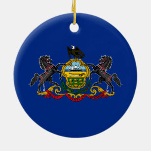 Pennsylvansk Flagga Julgransprydnad Keramik