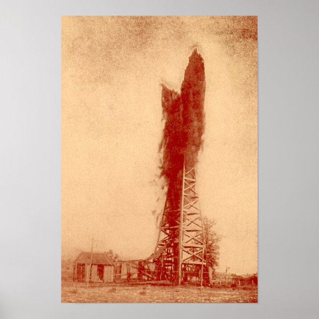 Pennville, Indiana Oilfield well Gusher Poster (Framsidan)