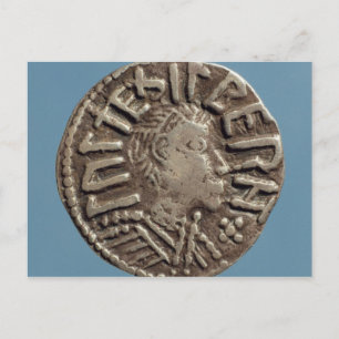 Penny Aethelberht Anglo-Saxon Kung Öster Anglia. Vykort