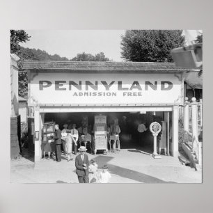 Penny Arcade, 1928. Vintage foto Poster