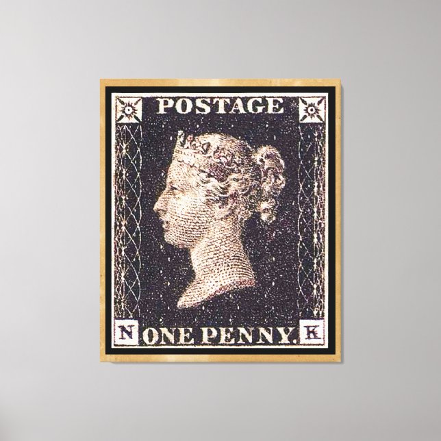 Penny Black Postage Frimärke Canvastryck (Framsida)