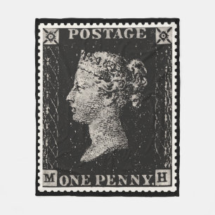 Penny Black Postage Frimärke Fleecefilt