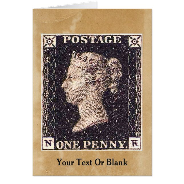 Penny Black Postage Frimärke Hälsningskort (Framsidan)