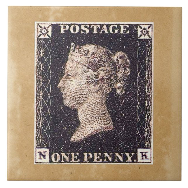 Penny Black Postage Frimärke Kakelplatta (Framsidan)