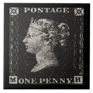 Penny Black Postage Frimärke Kakelplatta