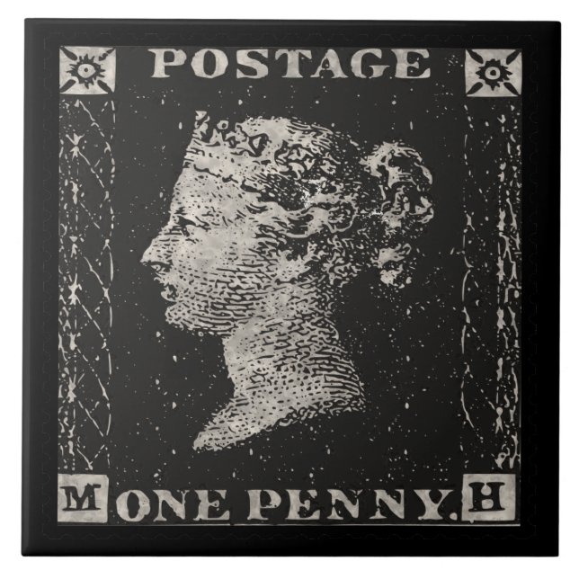 Penny Black Postage Frimärke Kakelplatta (Framsidan)