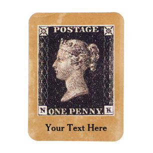 Penny Black Postage Frimärke Magnet