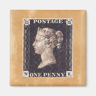 Penny Black Postage Frimärke Magnet