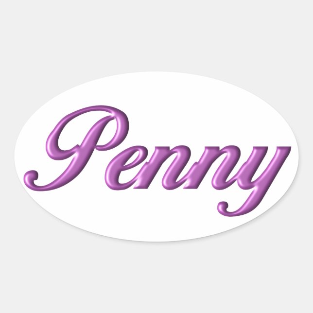 Penny-dekal namn ovalt klistermärke (Framsida)
