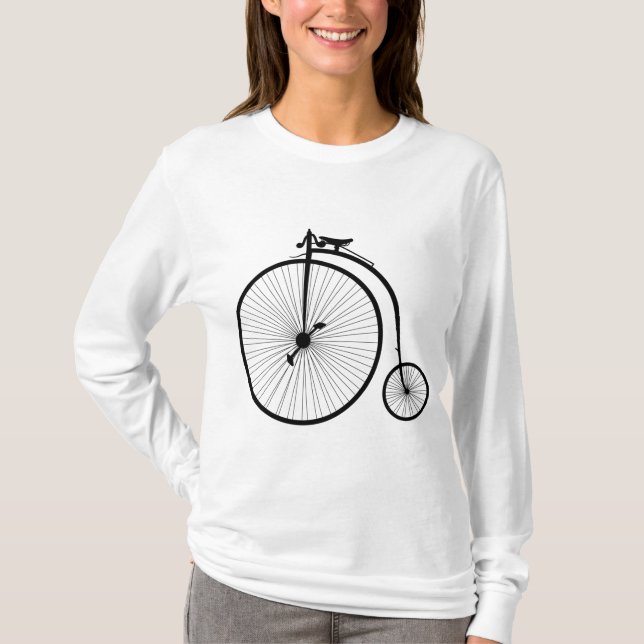 Penny Farthing Bicycle Bike Hjul T Shirt (Framsida)