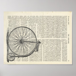 Penny Farthing Bok Page Art Poster